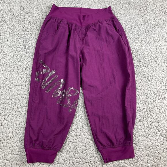 Zumba Wear Cropped Capri Jogger Pants Womens XL Dance Workout Purple - Picture 1 of 8
